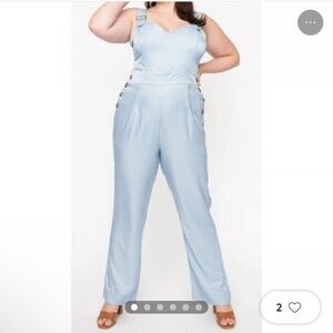 Unique vintage chambray jumpsuit size 2x